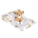 Lambs & Ivy Swaddle Blanket & Plush Toy Gift Set, Lion King Image 1