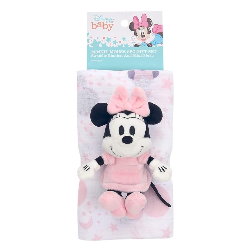 Lambs & Ivy Swaddle Blanket & Plush Toy Gift Set, Minnie Mouse Image 7