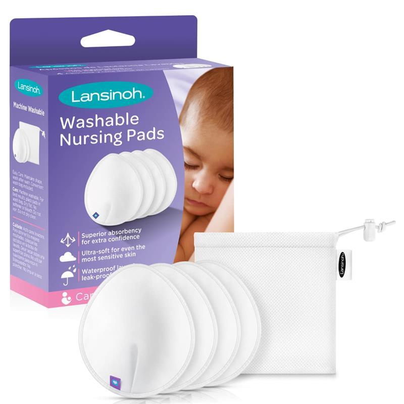 Lansinoh - 4Pk Reusable Nursing Pads for Breastfeeding Moms Image 1