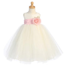 Lito Baby Girl Dress Poly Silk & Tulle, White & Pink Image 1