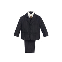 Lito - Boy's 3 Button 5 Piece Suit With Shirt, Vest, And Tie (Black) Image 1