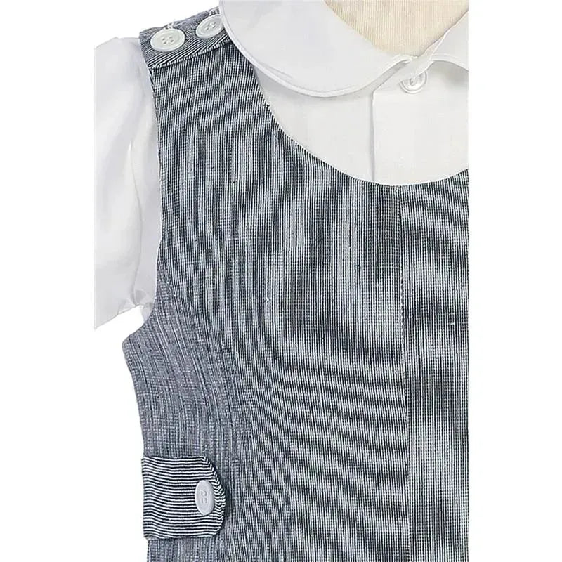 Lito - Cotton Linen Overall Set, Navy Image 2
