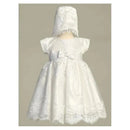 Lito - Embroidered Tulle Dress With Bonnet, White Image 1