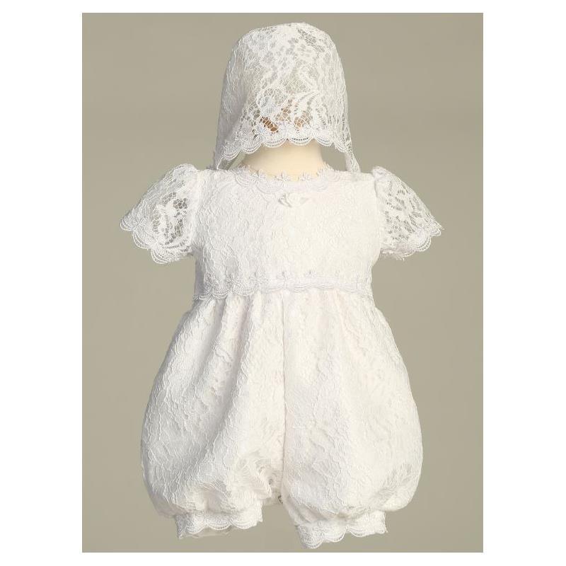 Lito - Embroidered Tulle Romper With Bonnet, White Image 1