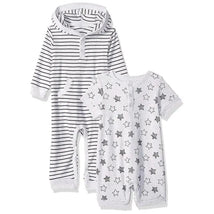 Little Me - 2 Pack Coverall and Romper, Star.