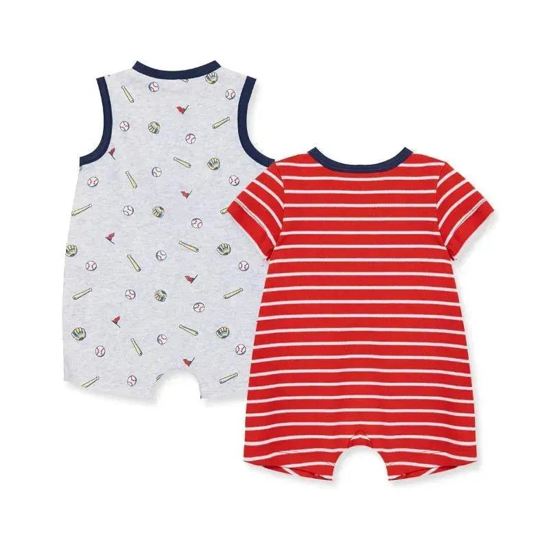 Little Me - 2Pk Baby Boy Baseball Cotton Rompers  Image 2