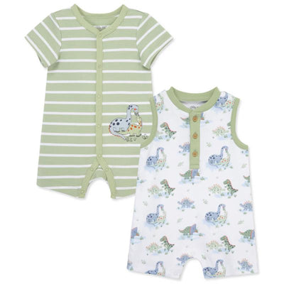 Little Me - 2Pk Baby Boy Dinos Rompers Image 1