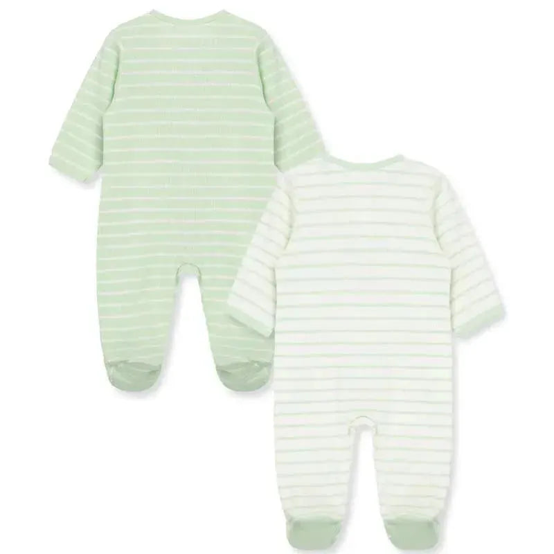 Little Me - 2Pk Baby Boy Joy Footies, Green Image 2