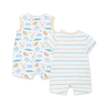 Little Me - 2Pk Baby Boy Safari Cotton Rompers Image 2
