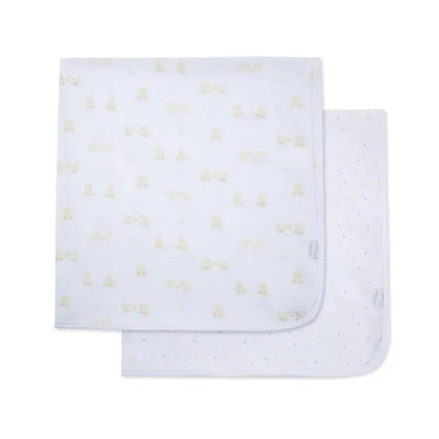 Little Me - 2Pk Baby Ducks Receiving Blankets Image 1