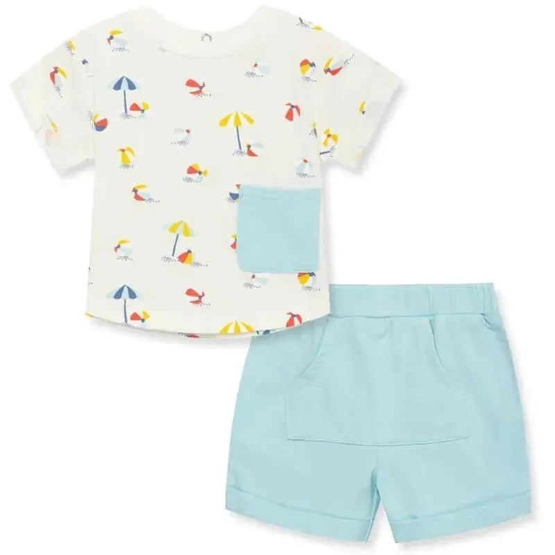 Little Me - 2Pk Focus Kids Coastal Short Set Image 1