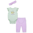 Little Me - 3Pk Baby Girl Bee Happy Bodysuit & Pant Set Image 1