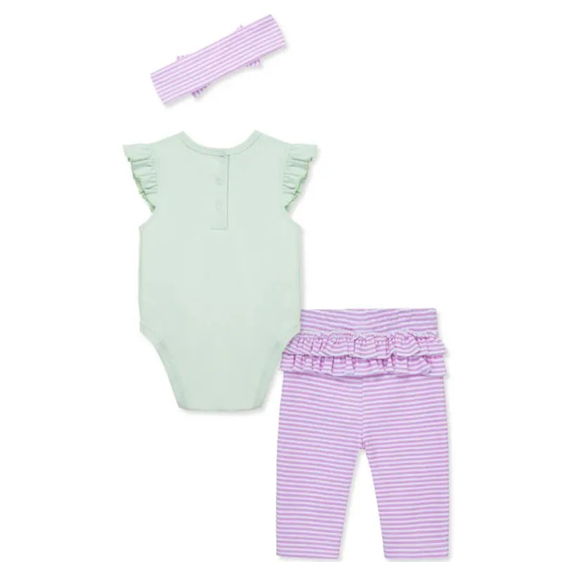 Little Me - 3Pk Baby Girl Bee Happy Bodysuit & Pant Set Image 2