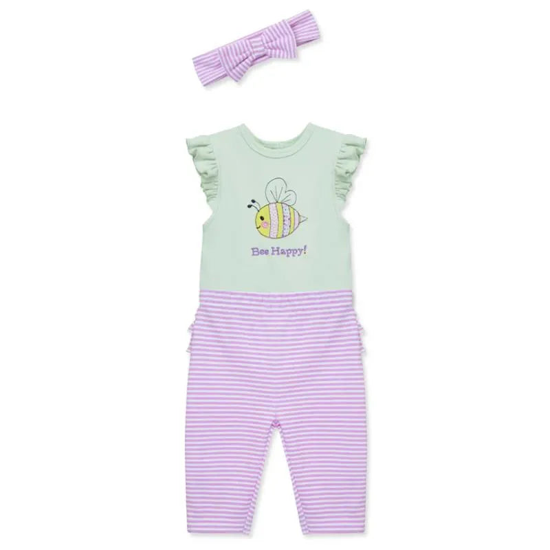Little Me - 3Pk Baby Girl Bee Happy Bodysuit & Pant Set Image 3