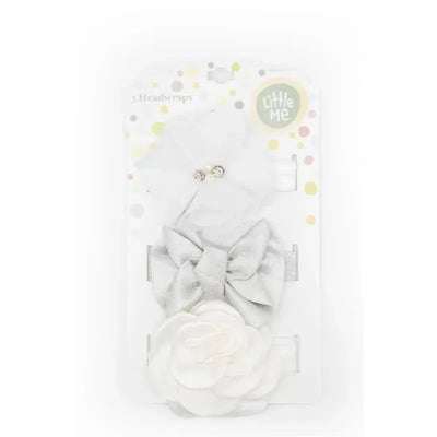 Little Me 3pk Baby Girl Head wraps White Image 1