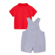 Little Me - Baby Boy Crab Shortall Set, Blue/Red Image 2
