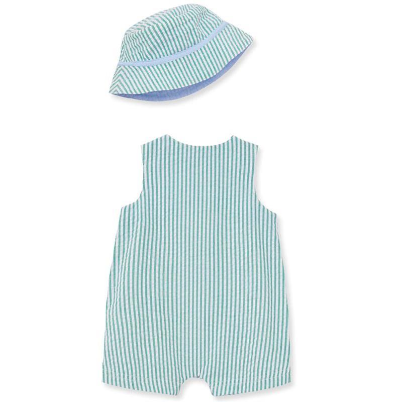 Little Me - Baby Boy Golf Sunsuit & Hat, Green Image 2