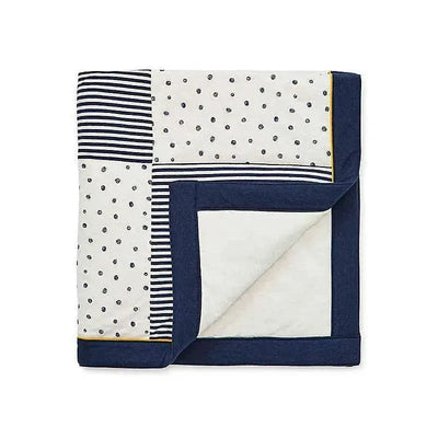 Little Me Baby Boys's Mixed Safari Print Blanket Navy Image 1