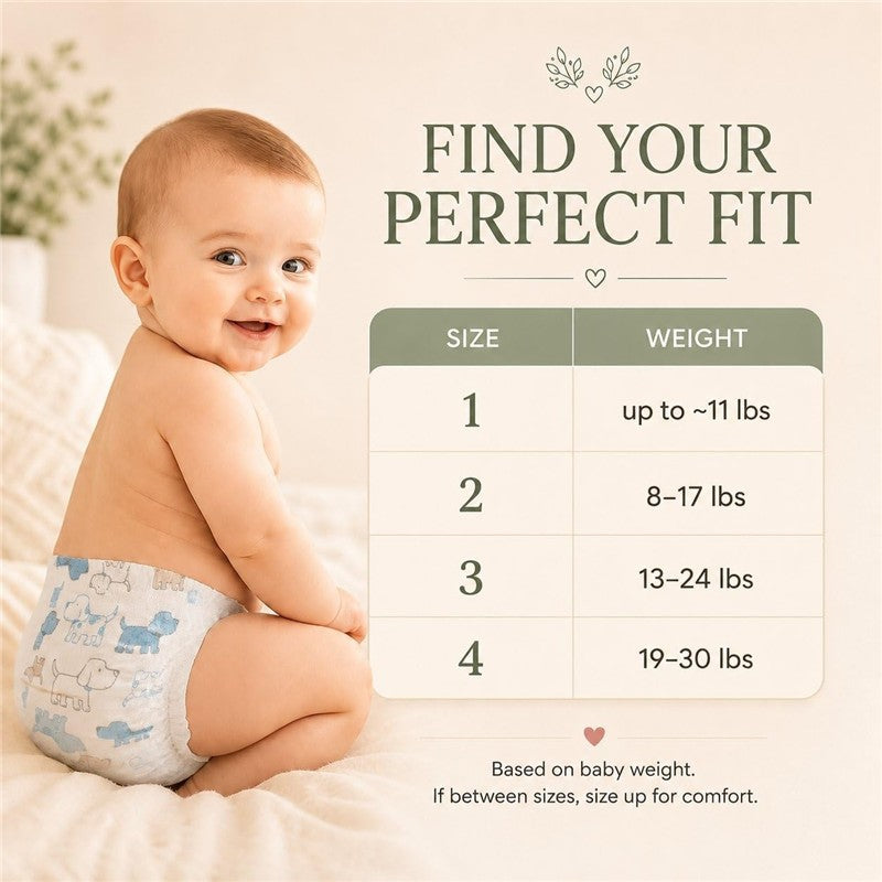 Little Me Baby Diapers | Puppy | Size 2 | Soft, Absorbent & Gentle on Skin Image 6