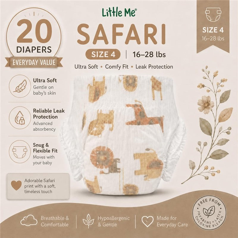 Little Me Baby Diapers | Vintage | Size 1 | Soft, Absorbent & Gentle on Skin Image 2