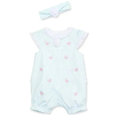 Little Me - Baby Girl Butterfly Romper & Headband Image 1