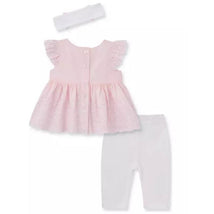 Little Me - Baby Girl Daisy Eyelet Set, White/Pink Image 2