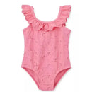 Little Me - Baby Girl Eyelet Swimsuit Pink Image 1