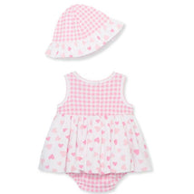 Little Me - Baby Girl Hearts Popover & Hat Image 2
