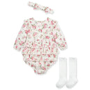 Little Me - Baby Girl Roses Romper Set Image 2