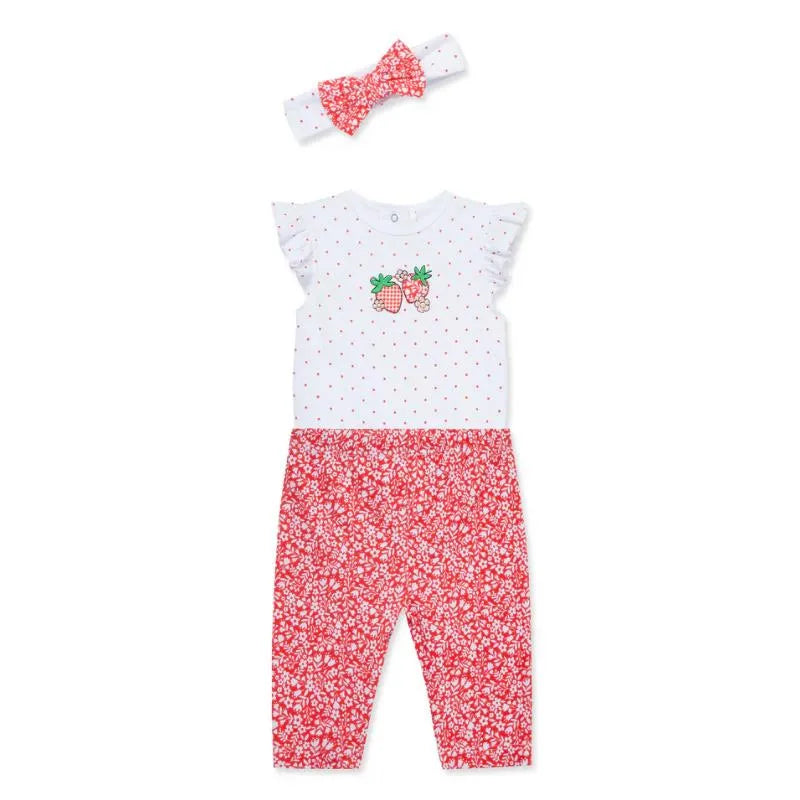 Little Me - Baby Girl Strawberry Bodysuit & Pant Set Image 4