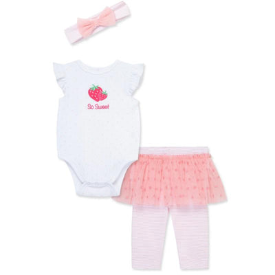Little Me - Baby Girl Strawberry Check Set Infant,Tunic W/Leggings Image 1