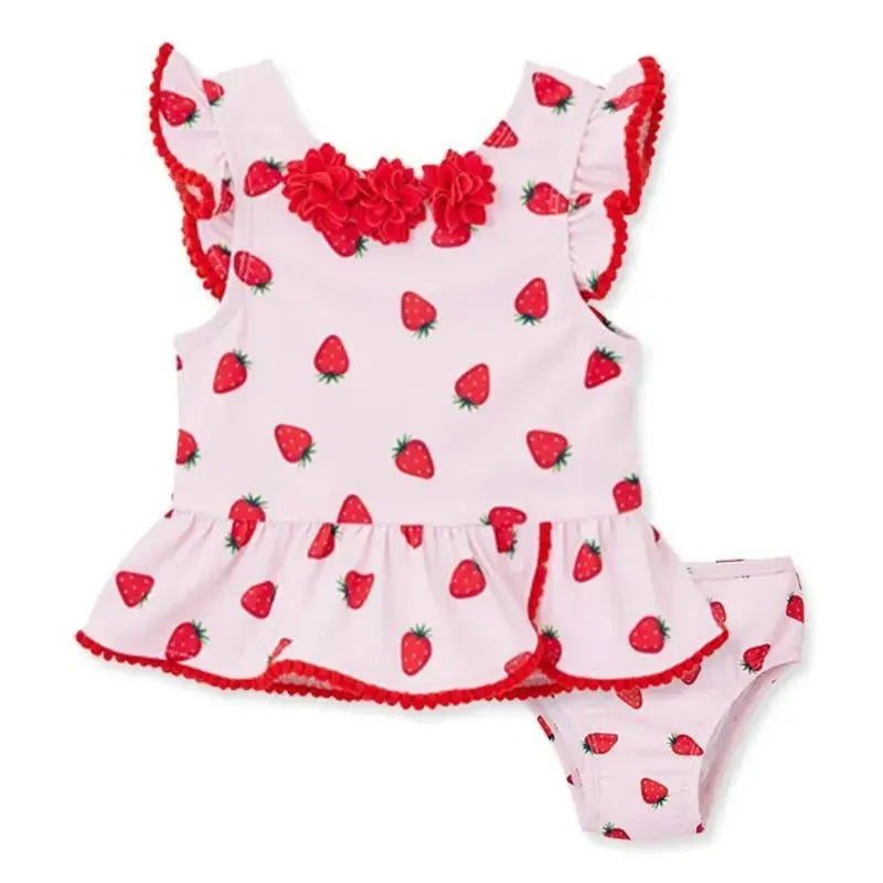 Little Me - Baby Girl Strawberry Swimsuit Pink Image 1