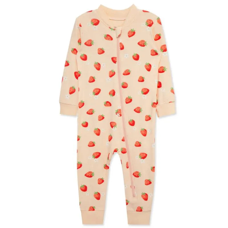 Little Me - Baby Girl Strawberry Zip Front, Pink Image 1