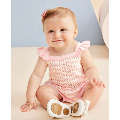 Little Me - Baby Girl Striped Bubble, Pink Image 1