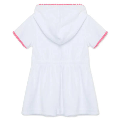Little Me - Baby Girl Zip Swim Cover Up, White  Image 2