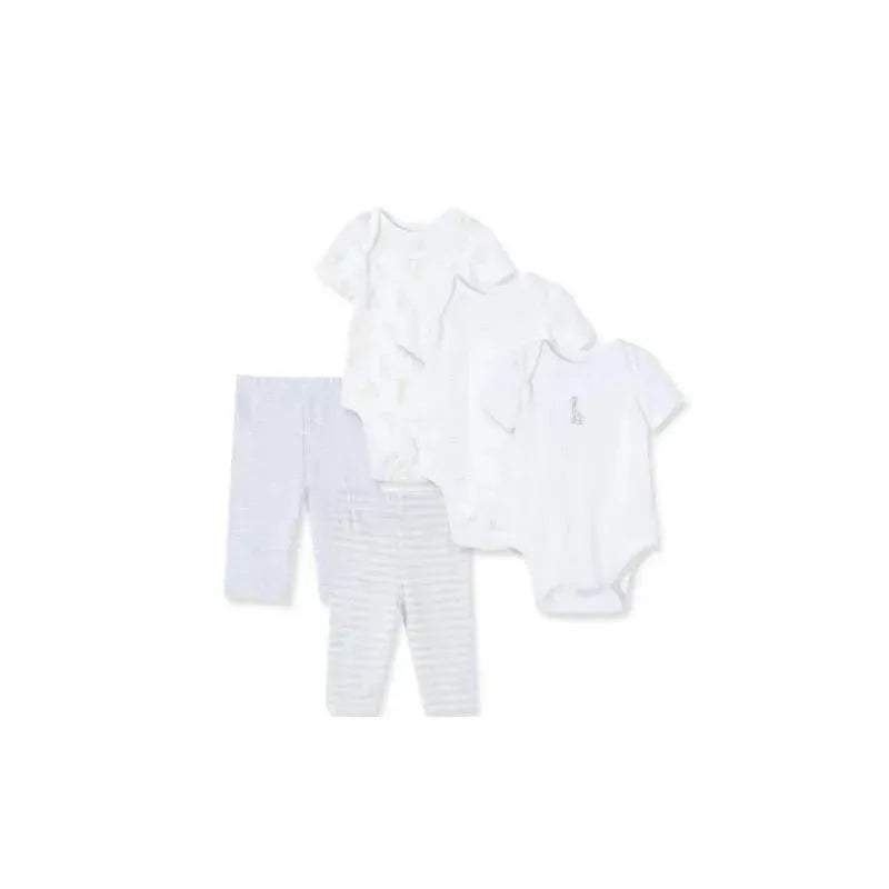 Little Me - Bodysuit Pant Set Giraffe 5 Pc, White.