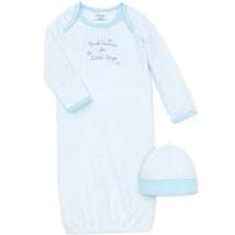Little Me - Boy Thank Heaven Gown & Hat, Light Blue Stripe, 0/3M Image 1