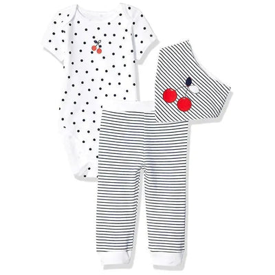 Little Me - Cherry 3 Pack Pant Set, White/Blue Image 1