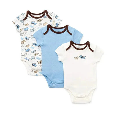 Little Me - Cute Puppies 3Pk Bodysuit, Blue Multi Image 1