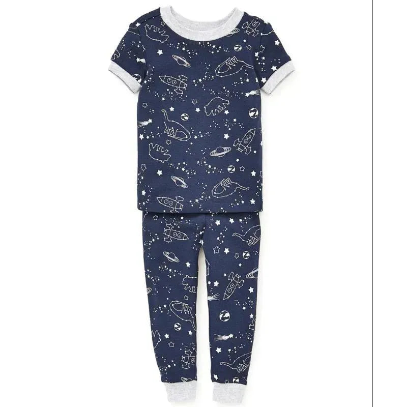 Little Me - Dog 4 Pieces Cotton Pajamas, Blue Multi Image 3