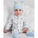 Little Me - Dotty Lambs Footie & Hat, White Print Image 2