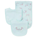 Little Me - Floral Spray 3 Pc Bib & Burp Cloth Set Image 1