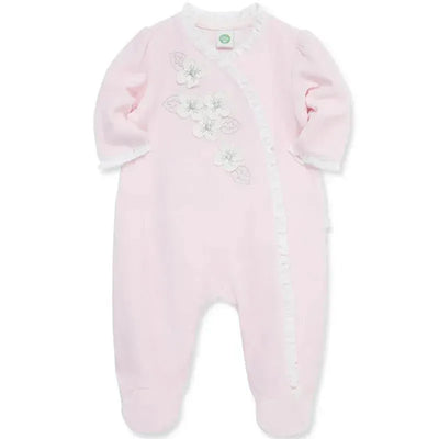 Little Me - Flowers Footie, Pink Image 1