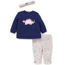 Little Me Girl Dino Sweatshirt Set.