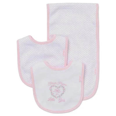 Little Me - Girl Thanks Bib-Burp One Size, Pink Image 1
