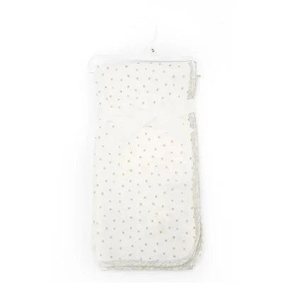 Little Me Ivory W/Grey Dots Baby Receiving Blanket Image 1