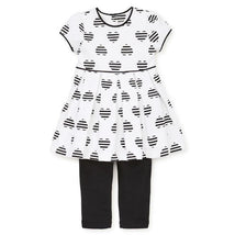 Little Me Legging Sets Heart Dress & Legging Set, Black & White Image 2