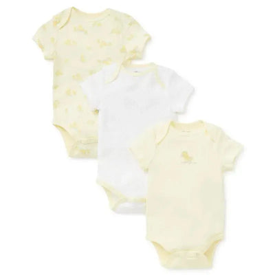 Little Me - Little Ducks 3 Pk Bodysuit, Yellow.
