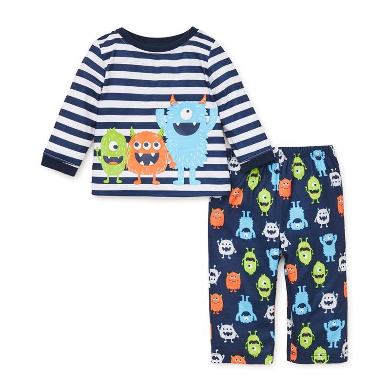 Little Me - Monsters 2 Pk Pajama Set, Blue Image 1