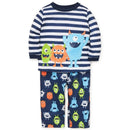 Little Me - Monsters 2 Pk Pajama Set, Blue Image 3